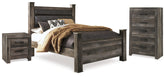 Best Deals Furniture - Ashley Furniture - Wynnlow Queen Poster Bed, Chest and 2 Nightstands - Queen Poster Bed, Chest and 2 Nightstands - B440B30
